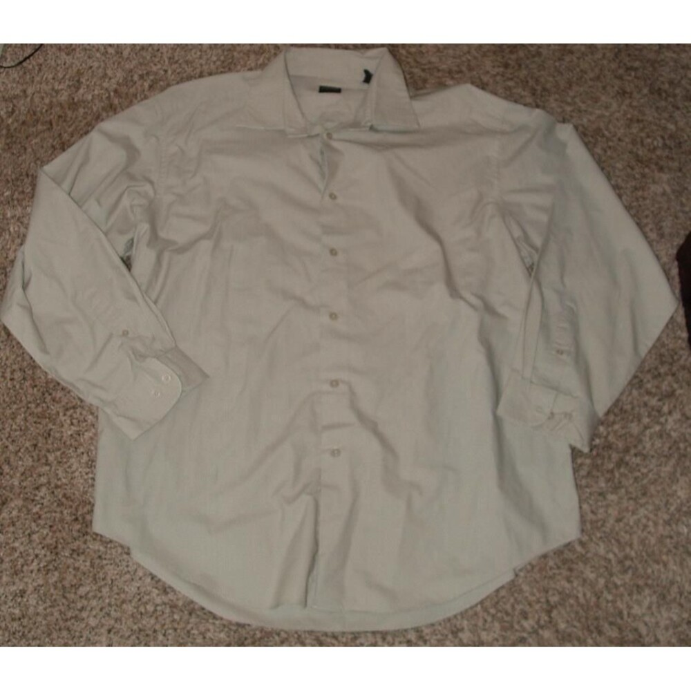 SLATES Khaki Sz 2XL Church Office or Casual Wear Cotton Blend Button Up Shirt